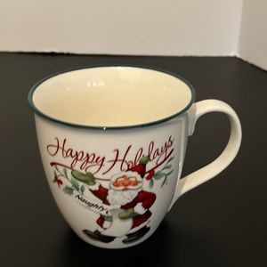Pfaltzgraff Winterberry Santa Naughty Christmas Mug Large Festive 20 Oz
